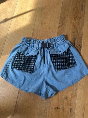 FP Movement by Free People Adventure Blue Athletic Shorts with Mesh Pockets